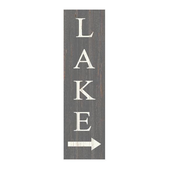 Vertical Lake Arrow Sign-Gray