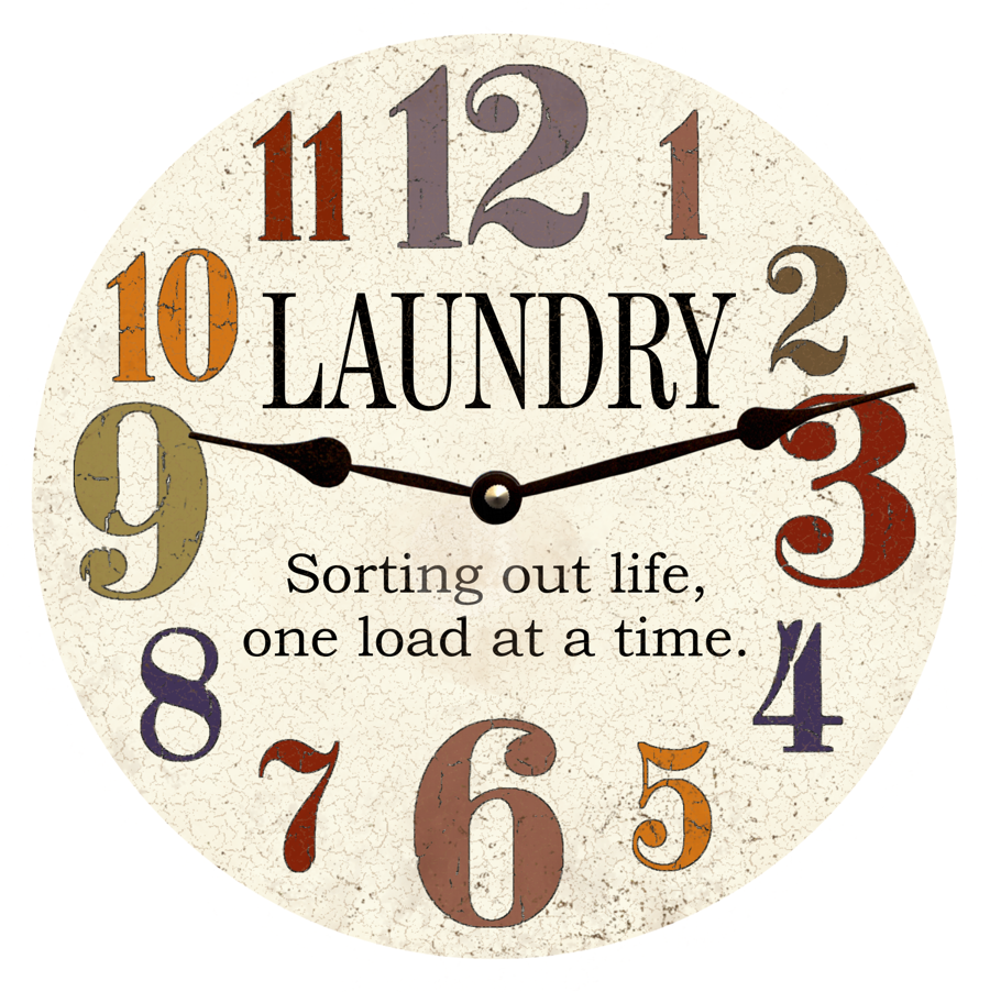 Laundry Clock Rustic Laundry Room Wall Clock | Time Flies Clocks