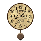 Live Laugh Love Pendulum Wall Clock