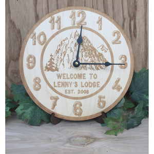 Lodge Clock- Personalized Mountain Lodge Clock