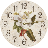 Magnolia Flower Clock- Gold Hands