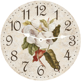 Magnolia Flower Clock- White Hands