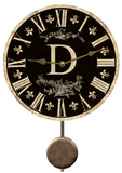 Black Monogram Clock with pendulum