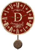 Red Monogram Pendulum Clock