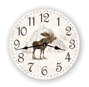 White Moose Clock with black hands