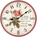 Customizable Rose Clock with Black Hands