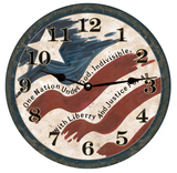 Old Glory Patriotic Clock with Black Hands