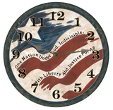 Old Glory Patriotic Clock with Silver Hands