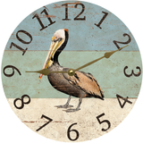 Pelican Beach Clock gold hands