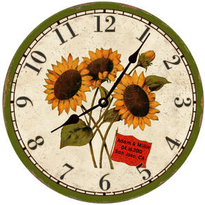 Personalized Sunflower Clock