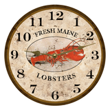 Custom Lobster Wall Clock Gold Hands