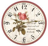 Red Rose Clock with Gold Hands