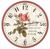 Red Rose Clock with Silver Hands