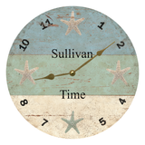 Personalized Starfish Beach Time Clock Gold Hands