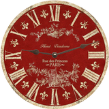 Red Toile Wall Clock