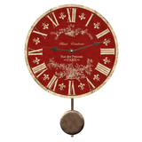 Red Toile Wall Clock