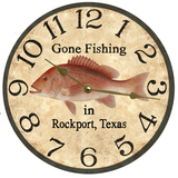 Personalized Red Snapper Clock with gold hands
