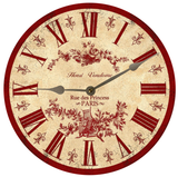 Red French Toile Clock