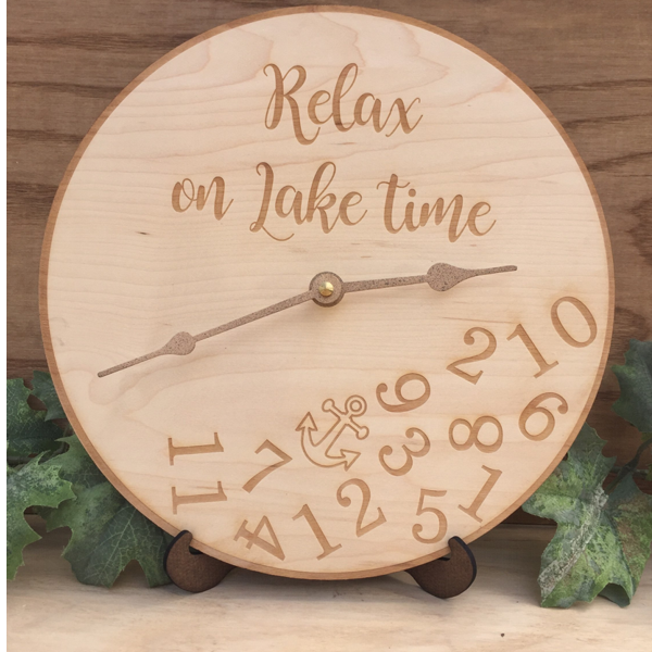Relax On Lake Time Clock- Whatever Clock- Lake Clock