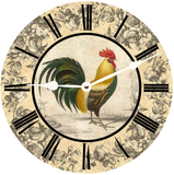 Rooster Toile Clock