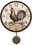 Personalized Rustic Rooster  Pendulum Clock