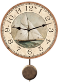 Rustic Sailboat Pendulum Clock