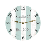 Personalized Striped Aqua Clock