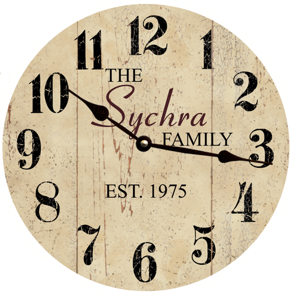 Family Name Clock