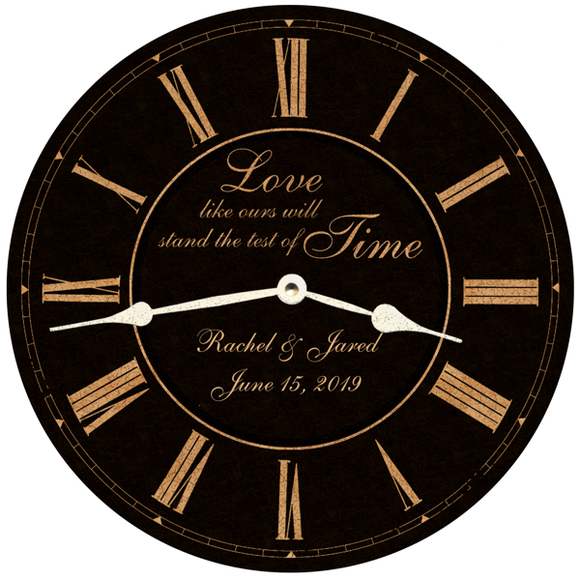 Test Of Time Wedding Clock- Black Clock