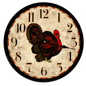 Thanksgiving Clock with gold hands