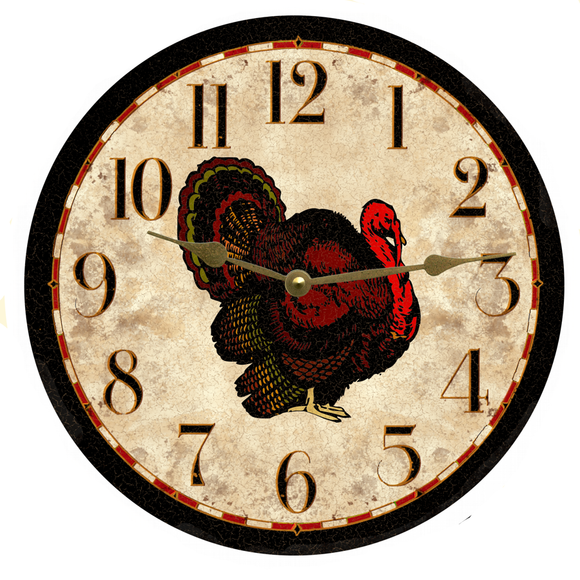 Thanksgiving Clock with gold hands