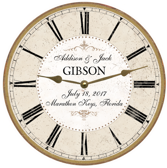 Rustic Wedding Wall Clock- Anniversary Clock