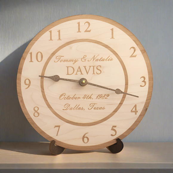 Wedding Clock- Personalized Wooden Clock