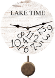 White LAKE TIME Pendulum Clock