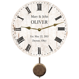 White Rustic Wedding Pendulum Clock
