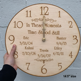 In These Moments Time Stood Still Clock- Personalized Wooden Clock